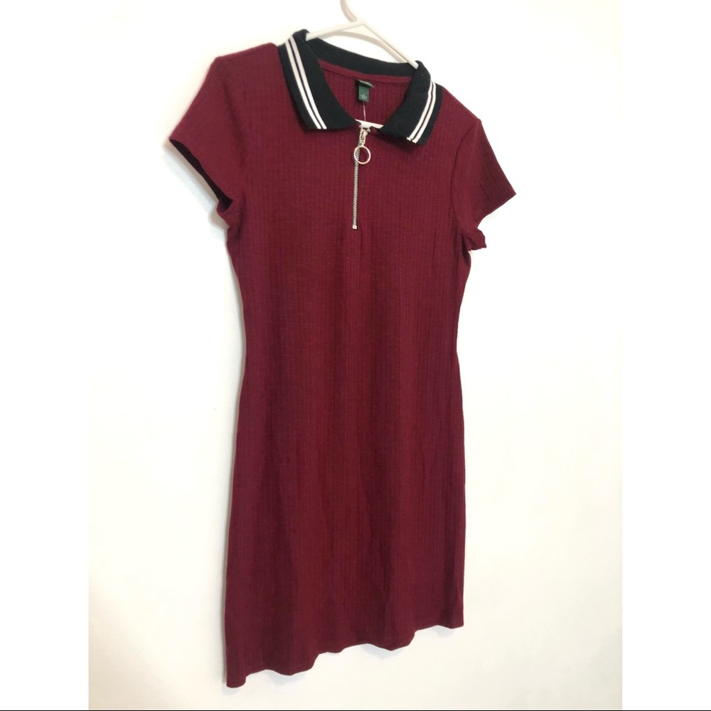 Wild Fable Women’s Ribbed Collared Mini Dress